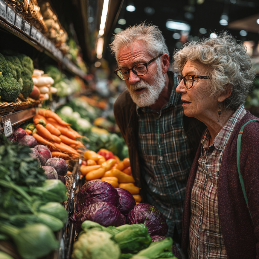 Възрастна жена със здравословна храна
